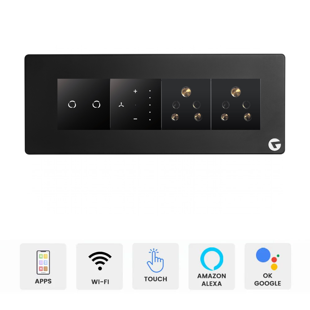 L&G 8M Smart Switch Panel | Designed by German Engineers (Size: 8M – 250 x 95 x 45 mm)
