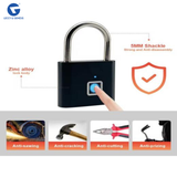 L&G Fingerprint Biometric Padlock | Keyless & Password-Free Access | Stores 50 Fingerprint | Waterproof Metal Lock for Home Office Security