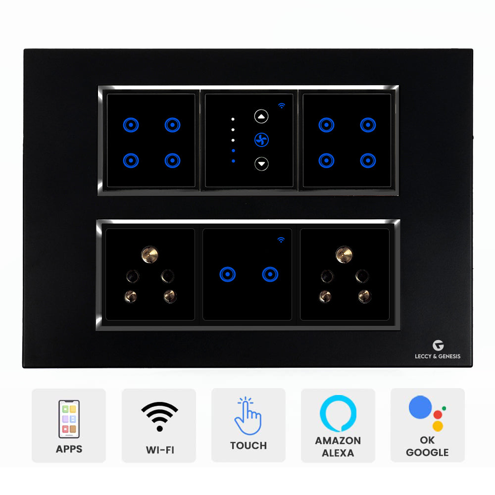 L&G 12 Modular Smart Switch Board | Designed using the latest German Technology | Compatible with Alexa, Google Home&nbsp;