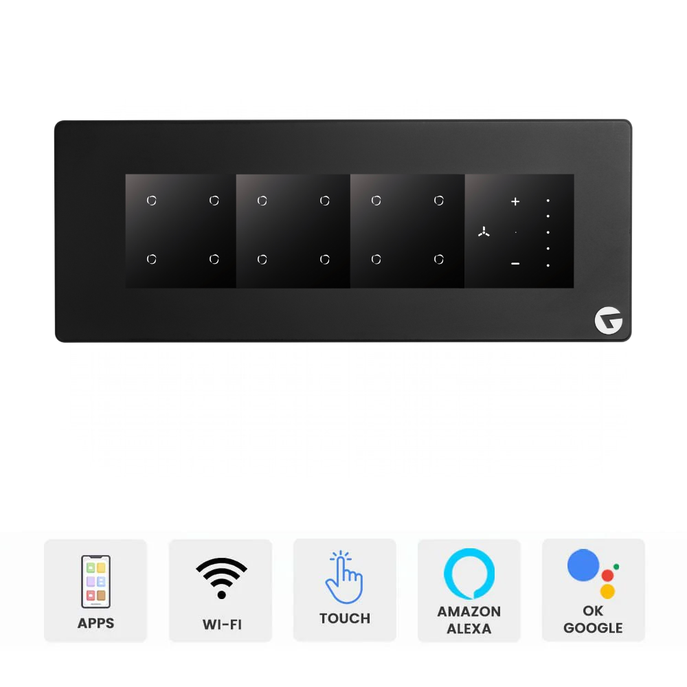 L&G 8M Smart Switch Board | Smart Touch Switch for Lights | Alexa & Google Compatible (Size: 8M Vertical – 155 x 165 x 45 mm)