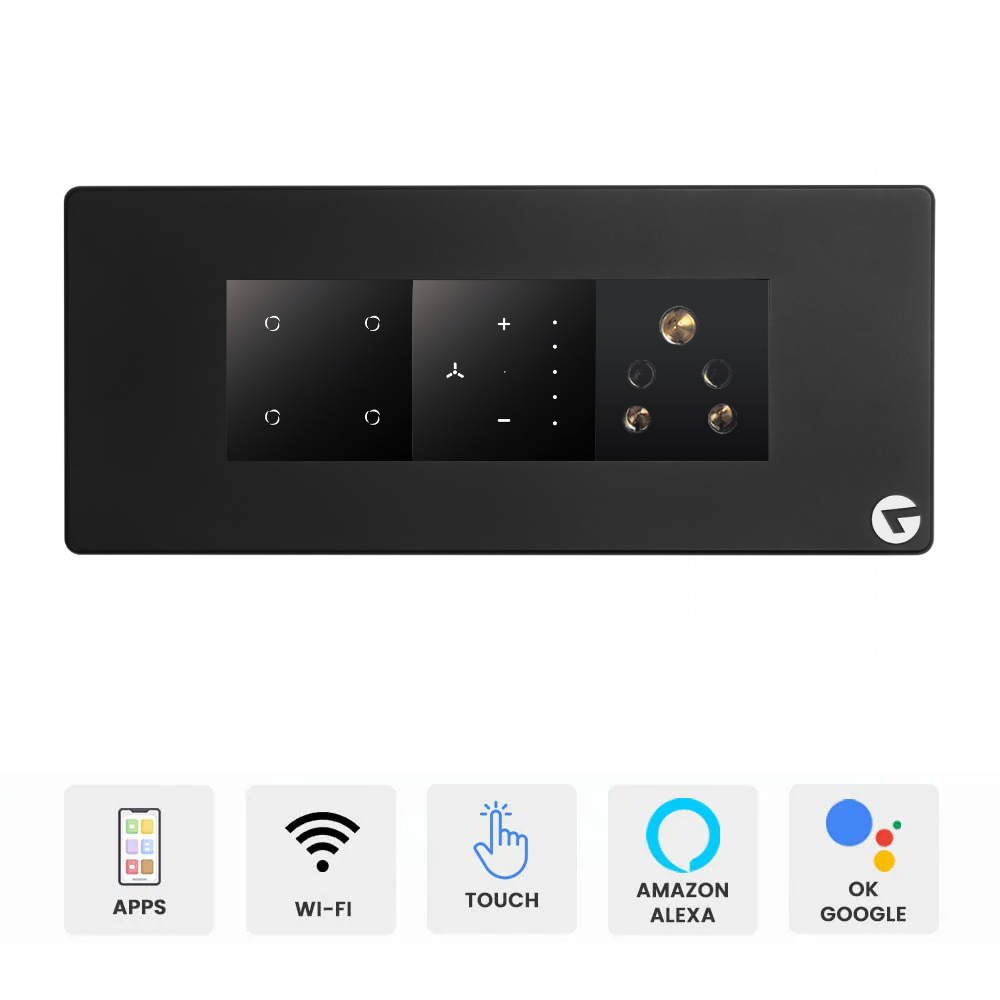 L&G 6M Smart Switch Board | WiFi Smart Touch Panel | Alexa & Google Compatible (Size: 220 x 95 x 45 mm)