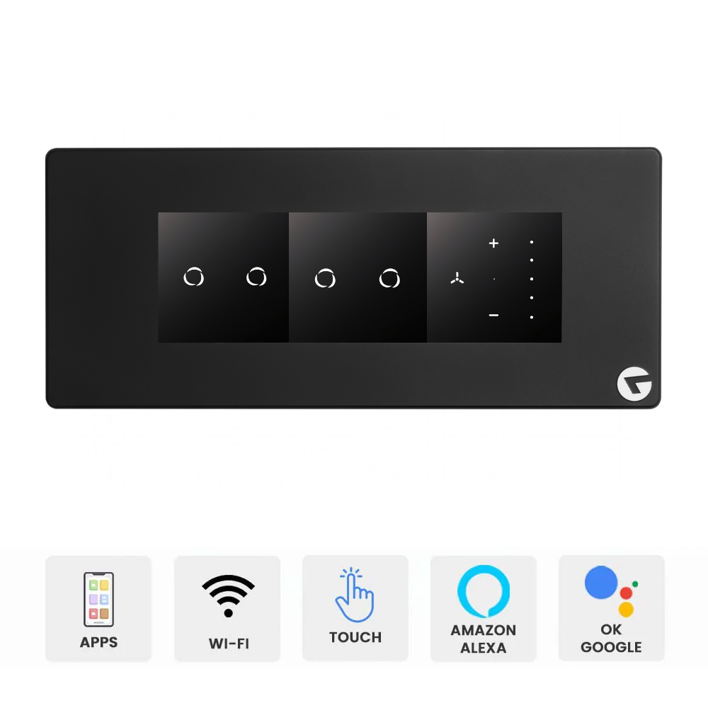 L&G 6M Smart Switch Board | WiFi Touch Panel | Alexa & Google Compatible (Size: 220 x 95 x 45 mm)