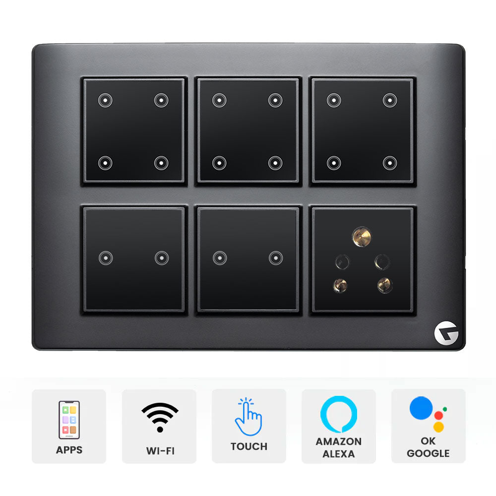 Buy L&G 12M Smart Touch Switch Board | Smart Switch For Home | Smart Technology and German Expertise (Size: 12M- 220 x 160 x 45 mm)