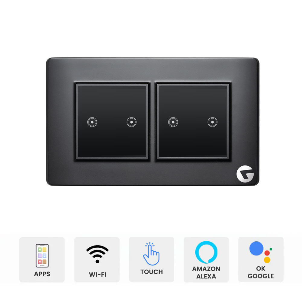 L&G 4M WiFi Smart Touch Switch Board | Compatible with Alexa & Ok Google (Size: 4M- 146 X 90 X 45mm)