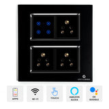Buy 8M Smart Touch Switch Board | German Technology with Indian Standards | Compatible with Alexa & Ok Google ( (Size: 8M Square- 154 x 160 x 45 mm)