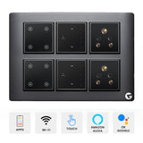 L&G 12M Smart Switch Board | Smart Switch for AC, Geyser | German Technology meet Indian Standards (Size: 12M- 220 x 160 x 45 mm)