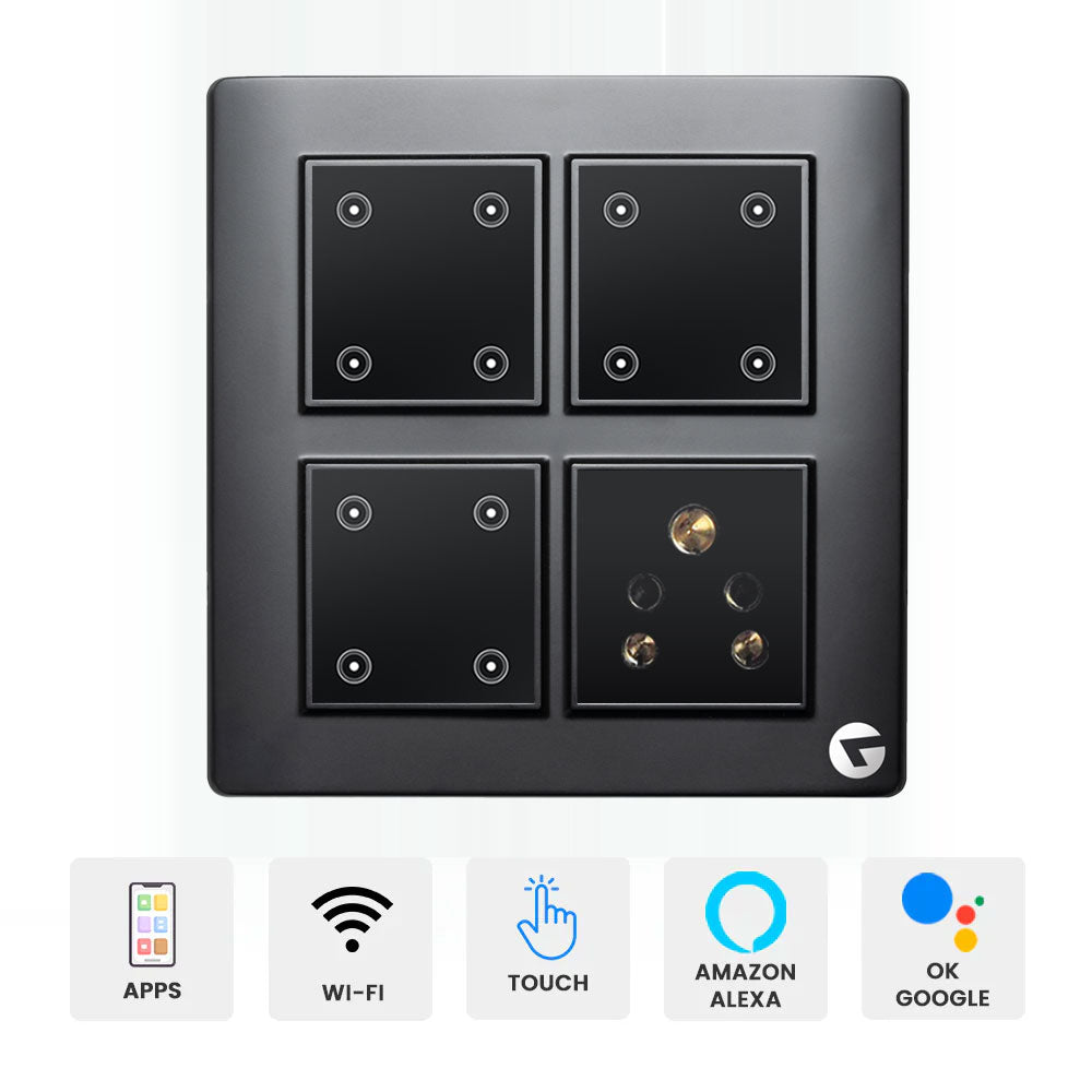 Buy L&G 8 Modular Smart Touch Switch Board, Smart Switch for Light | Smart Technology and German Expertise (Size: 8M Square- 154 x 160 x 45 mm)