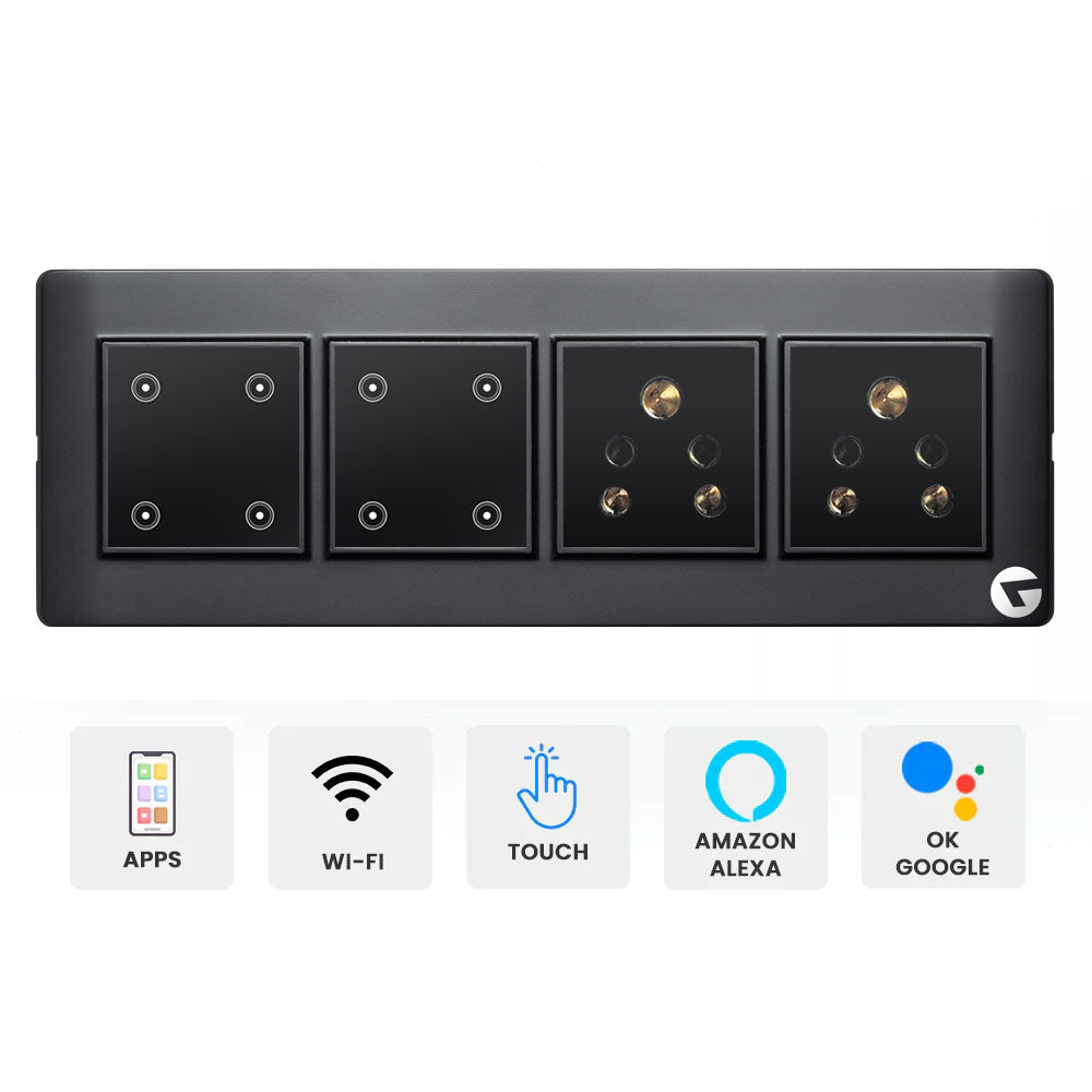 Buy Wifi Switch Board, 8 Modular Smart Switch Board | Designed using the latest German Technology |Compatible with Alexa & Ok Google