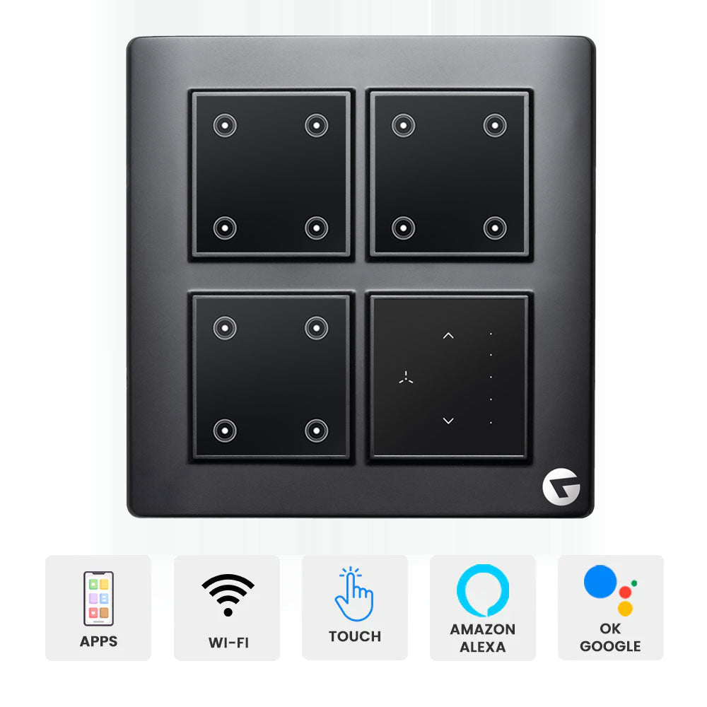 L&G 8 Modular Smart Switch Board, Smart Touch Switch for Light | Smart Technology and German Expertise (Size: 8M Vertical - 154 x 160 x 45 mm)