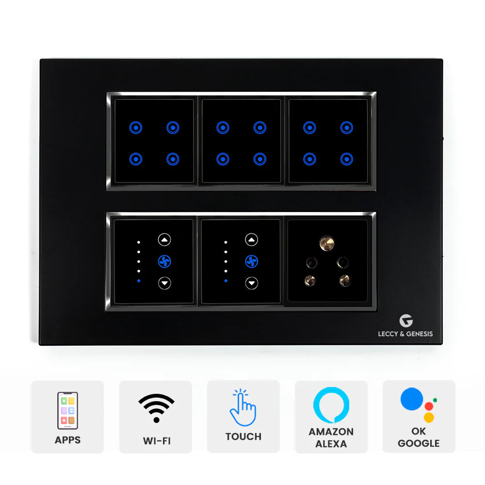 Buy L&G 12M Smart Switch Board Alexa Compatible | Designed using the latest German technology | Smart Touch Switch for Home (Size: 12M- 220 x 160 x 45 mm)