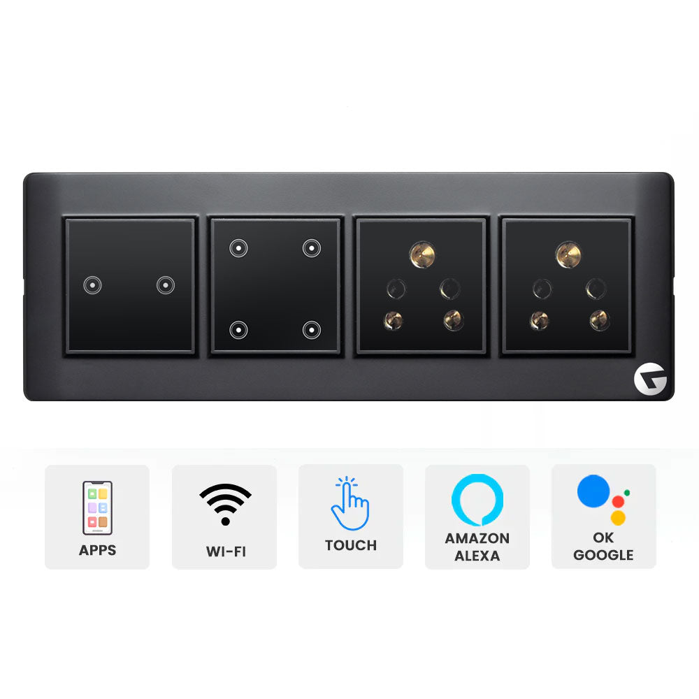 L&G 8 Modular Wifi Smart Switch, Smart Touch Switch | Smart Technology and German Expertise (Size: 8M Horizontal- 262 x 90 x 45mm)