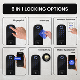 L&G Handleless Smart Door Locks | Fingerprint Door Lock | Smart Rim Lock | Compatible With Video Door Phone (VDP)