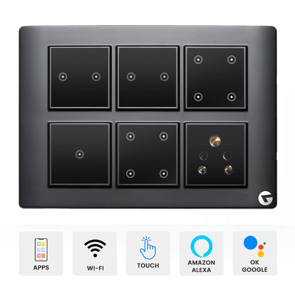 Buy Online L&amp;G 12 Modular Wireless Touch Switch Board | (Size: 12M- 220 x 160 x 45 mm)