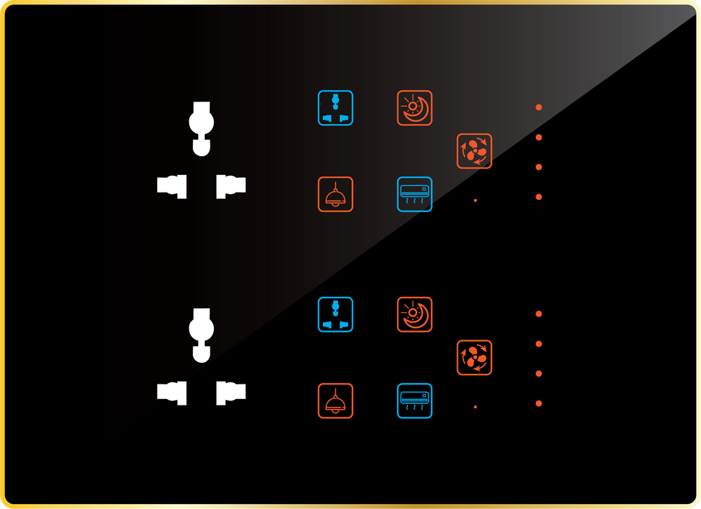 12M Best Residential smart switch panel (8 Switch + 2 Fan + 2 Socket) - Acrylic & Glass for Full Customization - Call 818181-0654