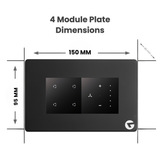 L&G 4 Modular Smart Switch Board  | Smart Touch Switch with Fan Regulator – German Expertise, Indian Standards (Size: 150 x 95 x 45mm)