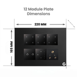 L&G 12M Smart Switch Plate (12 Switches + 2 Switches (16A) + 1 Fan + 1 Socket) | Designed Using German Technology (Size: 12M - 220 x 165 x 45 m