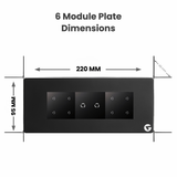 L&G 6M Smart Switch Panel | WiFi Touch Switch Board | German Technology (Size: 220 x 95 x 45 mm)