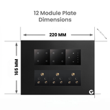 L&G 12M WiFi Smart Switch Board (8 Switches + 1 Fan + 3 Sockets) | Smart Touch Switch | German Technology Meets Indian Standards (Size: 12M – 220 x 165 x 45 mm)