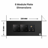 L&G 6M Modular WiFi Smart Touch Switch Board | Alexa & Google Compatible (Size: 220 x 95 x 45 mm)