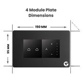 L&G 4 Modular Smart Switch Board  | WiFi Smart Touch Switch – German Technology for Indian Homes (Size: 150 x 95 x 45mm)
