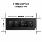L&G 8M Smart Switch Panel | WiFi Touch Switch Board | Alexa & Google Compatible (Size: 8M Horizontal – 250 x 95 x 45 mm
