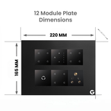 L&G 12M Smart Switch Board (12 Switches + 1 Switch (24A) + 3 Sockets)  | Online Smart Touch Switch (Size: 12M- 220 x 160 x 45 mm)