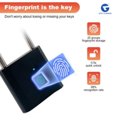 L&G Fingerprint Biometric Padlock | Keyless & Password-Free Access | Stores 50 Fingerprint | Waterproof Metal Lock for Home Office Security