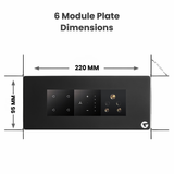 L&G 6M Smart Switch Board | WiFi Smart Touch Panel | Alexa & Google Compatible (Size: 220 x 95 x 45 mm)