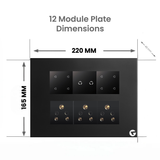 L&G 12M WiFi Touch Switch Board (8 Switches + 2 Switches (16A) + 3 Sockets) | Smart Technology and German Expertise | Compatible with Alexa, Ok Google & SIRI Shortcut (Size: 12M- 220 x 160 x 45 mm)