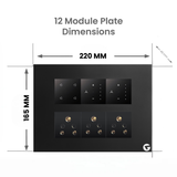 L&G 12M WiFi Switch Board (4 Switches + 2 Fan + 2 Sockets) | Smart Switches for Home | German Technology (Size: 12M – 220 x 165 x 45 mm)