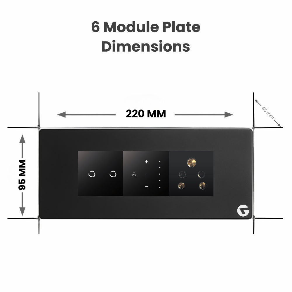 L&G 6M Smart Switch Board | Smart Switch for Fridge | WiFi & Voice Compatible (Size: 220 x 95 x 45 mm)
