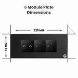 L&G 6M 16A Smart Switch Board | WiFi Touch Panel with 2 Fan Regulators | Alexa & Google Compatible (Size: 220 x 95 x 45 mm