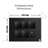 L&G 12M Smart Switch Board (12 Switches + 2 Fan Controllers + 1 Socket) | Alexa Compatible | Designed using the latest German Technology | Smart Touch Switch for Home