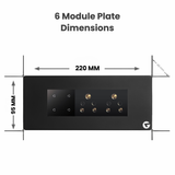 L&G 6 Modular WiFi Smart Touch Switch Board | Alexa & Google Compatible | German Technology (Size: 6M – 220 x 95 x 45 mm)