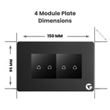 L&G 4 Modular WiFi Smart Touch Switch Board with 16A Switch | Compatible with AC, Water Pump, Alexa & Google Assistant (150 x 95 x 45mm)