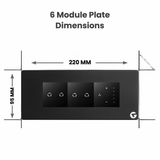 L&G 6M Smart Switch Board | WiFi Touch Panel | Alexa & Google Compatible (Size: 220 x 95 x 45 mm)