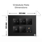 L&G 12M Wireless Touch Switch Board (4 High-Power Switches (16A) + 8 Standard Switches + 1 High-Power Switch (24A) + 1 Socket) | Smart Touch Panel | German Technology (Size: 12M - 220 x 165 x 45 mm)