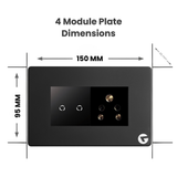 L&G 4 Modular WiFi Smart Switch Board | Smart Touch Switch – German Expertise, Made for Indian Homes (Size: 150 x 95 x 45mm)
