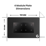 L&G 4 Modular Smart Touch Switch Board  | WiFi Smart Switch Panel – German Technology, Indian Standards