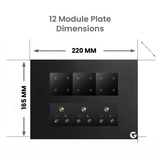 L&G 12M switch board (12 Switches + 3 Socket) | Smart Switch for Home | German Technology meets Indian Standards (Size: 12M - 220 x 160 x 45 mm)