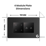 L&G 4 Modular WiFi Smart Switch Board | Smart Touch Switch – German Technology Meets Indian Standards (Size: 150 x 95 x 45mm)