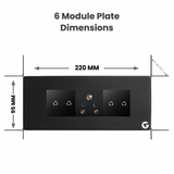L&G 6M 16A Smart Switch Board | WiFi Touch Panel | Alexa & Google Compatible (Size: 220 x 95 x 45 mm)
