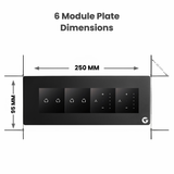 L&G 8M Smart Touch Switch Plate | Designed by German Engineers to Fit Indian Standards (Size: 8M Horizontal – 250x 95 x 45 mm)