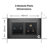 L&G 4 Modular Wifi Switch Board, Smart Touch Switch | Smart Technology and German Expertise (Size 4 Module- 146mmx90mmx45mm)