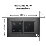 Leccy & Genesis 4 Modular Smart Switch Board | Smart Technology and German Expertise | Smart Fan Regulator(Size: 4M- 146 x 90 x 45 mm)