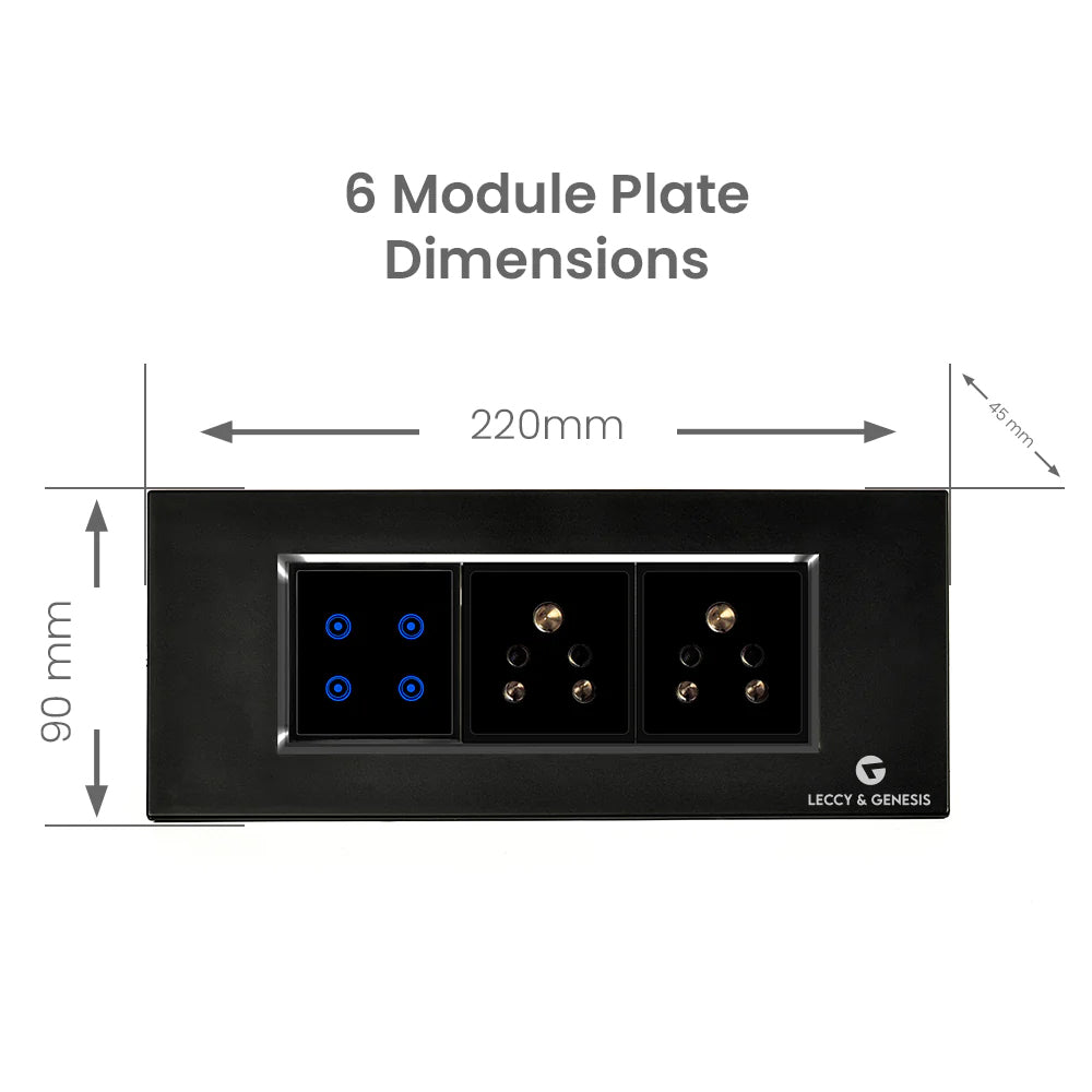 6 Modular Smart Switch Board | Wifi Smart Switch – Leccy and Genesis