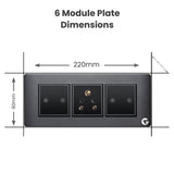 L&G 6 Module Smart Switch Board | Smart Technology with German Engineering (Size: 6M- 220 X 90 X 45 Mm)