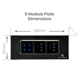 L&G 6 Modular Smart Switch Panel, Smart Fan Regulator, Wifi Smart Switch Board |  Smart Technology and German Expertise (Size: 6M- 220 x 90 x 45 mm)