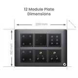 L&G 12 Module WiFi Touch Switch Board | Smart Switch For Home | Smart Technology & German Engineering (Size: 12M - 220 X 160 X 45 Mm)