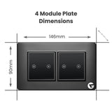 L&G 4M WiFi Smart Touch Switch Board | Compatible with Alexa & Ok Google (Size: 4M- 146 X 90 X 45mm)